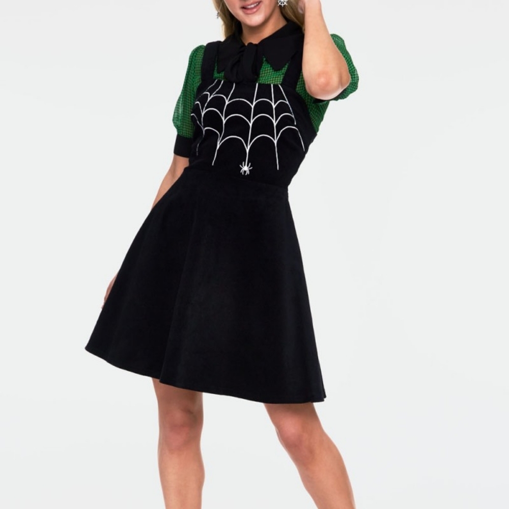 Voodoo Vixen Spider Web Overall Dress